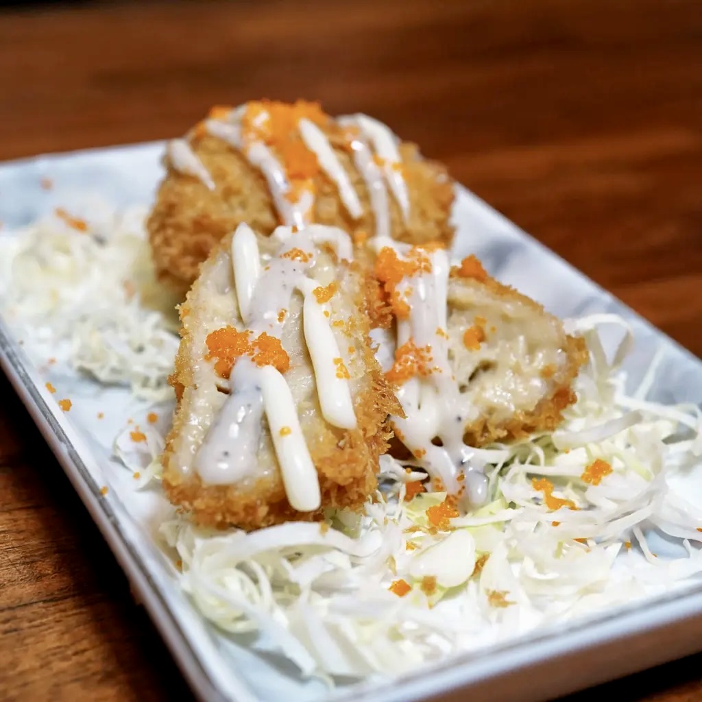 台南日本料理 松葉蟹可樂餅 自製松露美乃滋