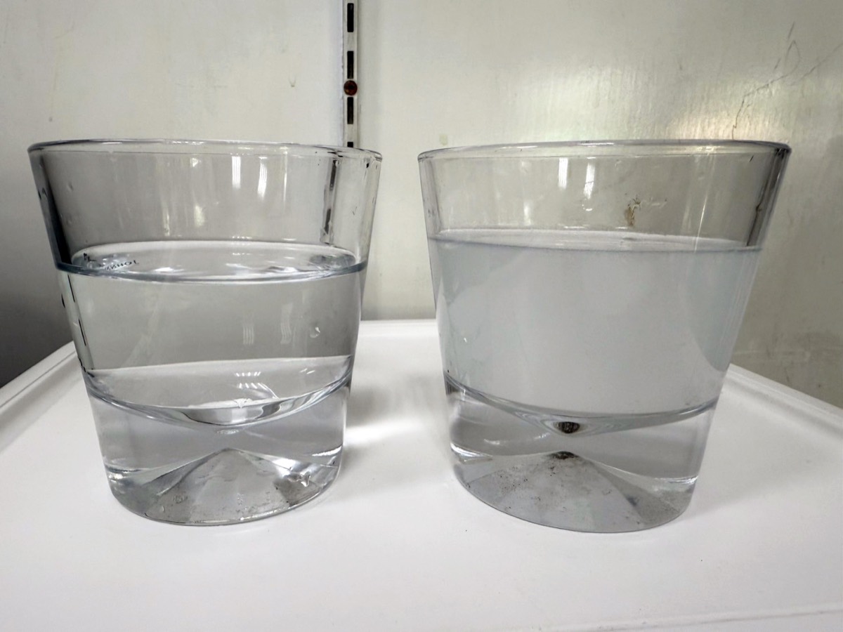 全戶軟水安裝前後的水質測試對比