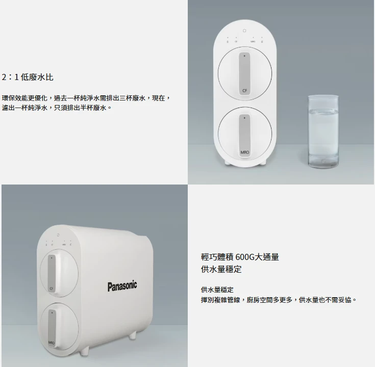 【Panasonic】直輸式 RO 純水機