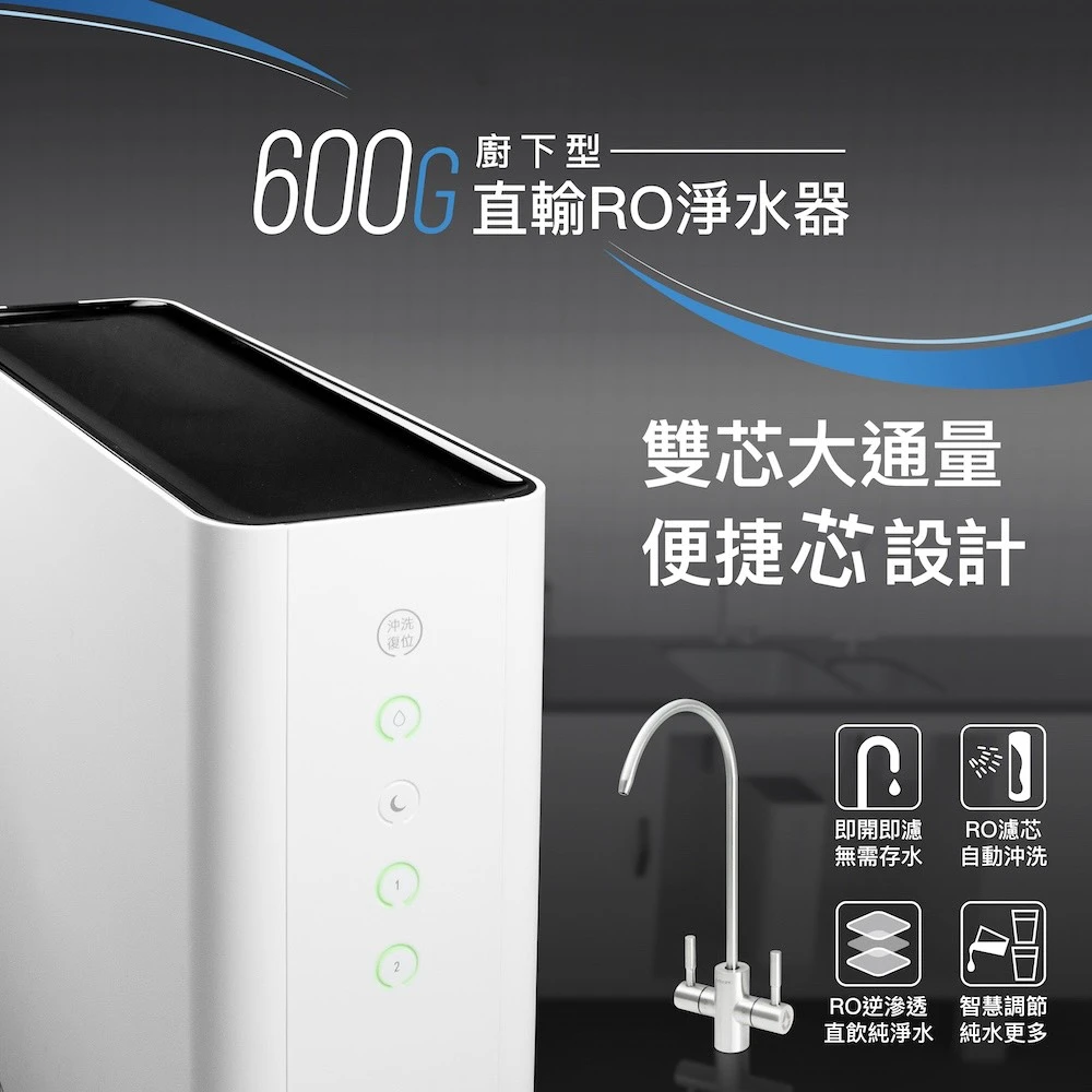 【HAOHSING 豪星】600G 廚下型直輸 RO 淨水器