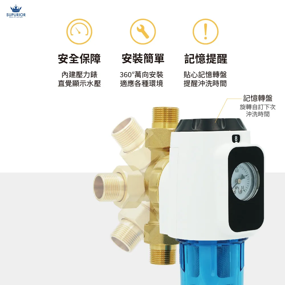【SUPURIOR 速沛優】前置反洗過濾器