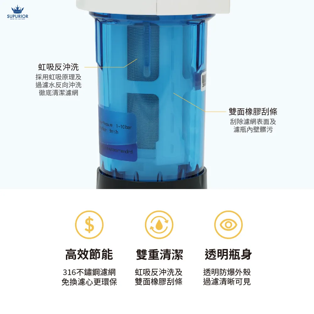 【SUPURIOR 速沛優】前置反洗過濾器